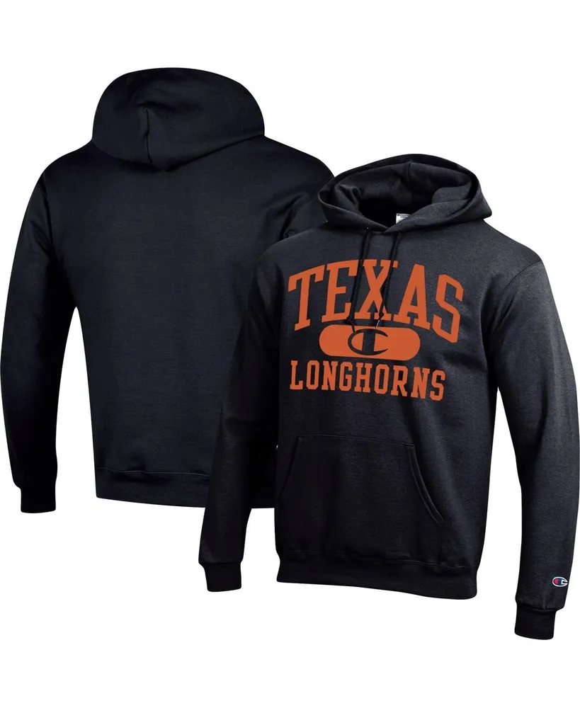 Men's Champion Black Texas Longhorns Arch Pill Pullover Hoodie