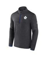 Men's Fanatics Heather Charcoal Toronto Maple Leafs Authentic Pro Quarter-Zip Pullover Top