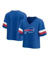 Women's Fanatics Royal Buffalo Bills Established Jersey Cropped V-Neck T-shirt