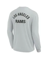 Men's and Women's Fanatics Signature Gray Los Angeles Rams Super Soft Long Sleeve T-shirt