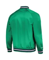 Men's Mitchell & Ness Green Dallas Mavericks Hardwood Classics Throwback Wordmark Raglan Full-Snap Jacket