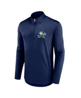 Men's Fanatics Navy Notre Dame Fighting Irish Quarterback Mock Neck Quarter-Zip Top