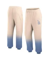 Women's Fanatics Tan, Royal Distressed Los Angeles Dodgers Luxe Ombre Lounge Pants