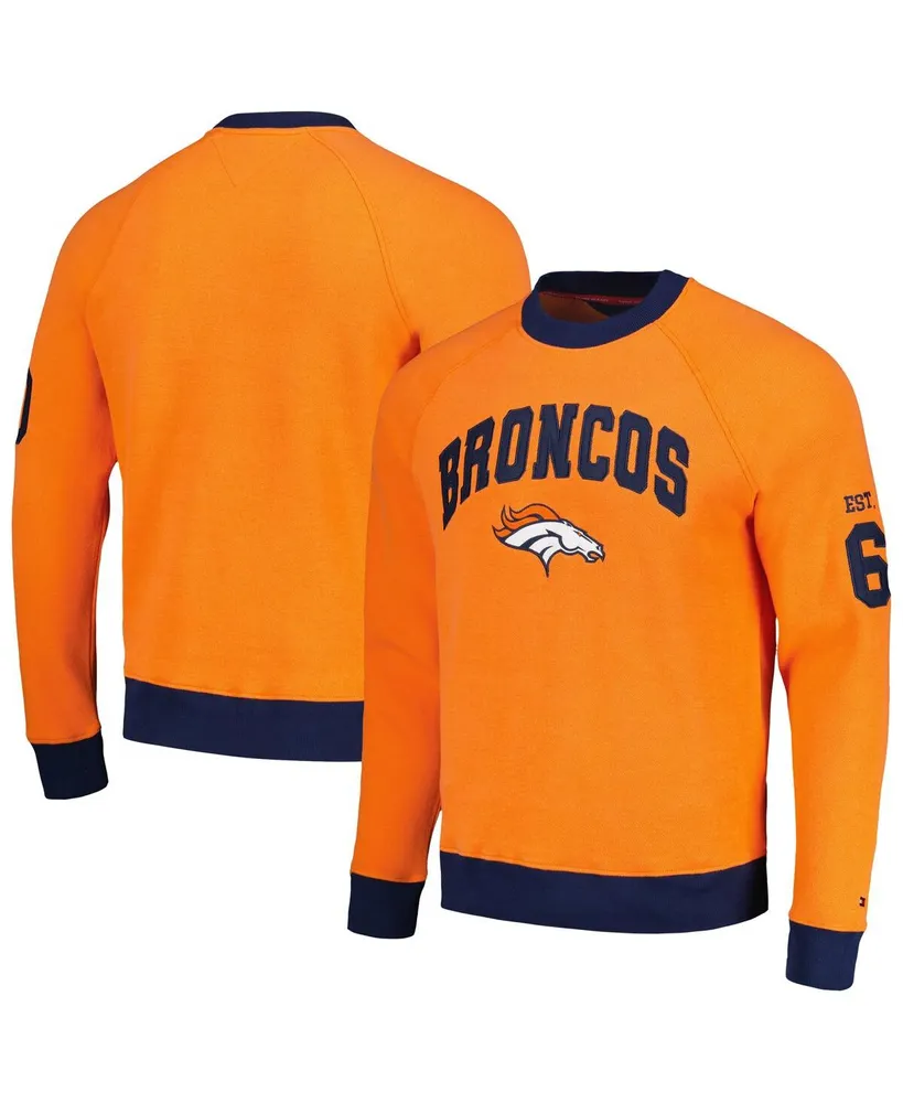 Men's Tommy Hilfiger Orange Denver Broncos Reese Raglan Tri-Blend Pullover Sweatshirt