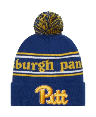 Men's New Era Royal Pitt Panthers Marquee Cuffed Knit Hat with Pom
