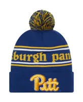 Men's New Era Royal Pitt Panthers Marquee Cuffed Knit Hat with Pom