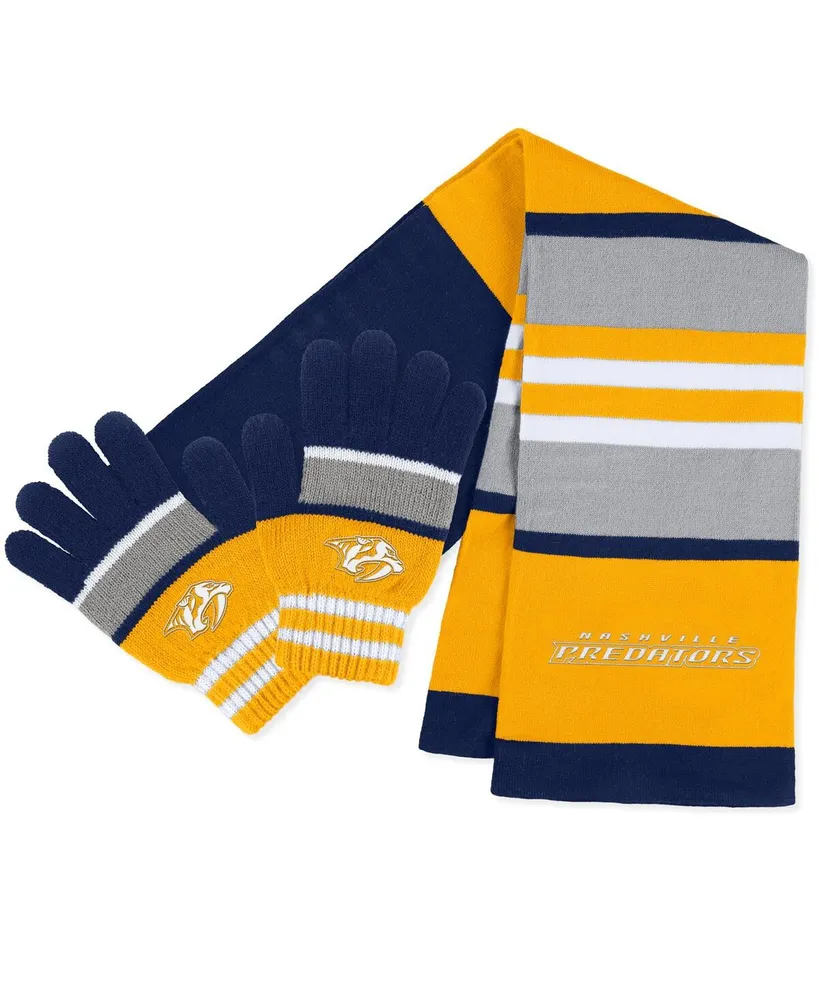 Women's Wear by Erin Andrews Nashville Predators Stripe Glove and Scarf Set