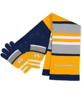 Women's Wear by Erin Andrews Nashville Predators Stripe Glove and Scarf Set