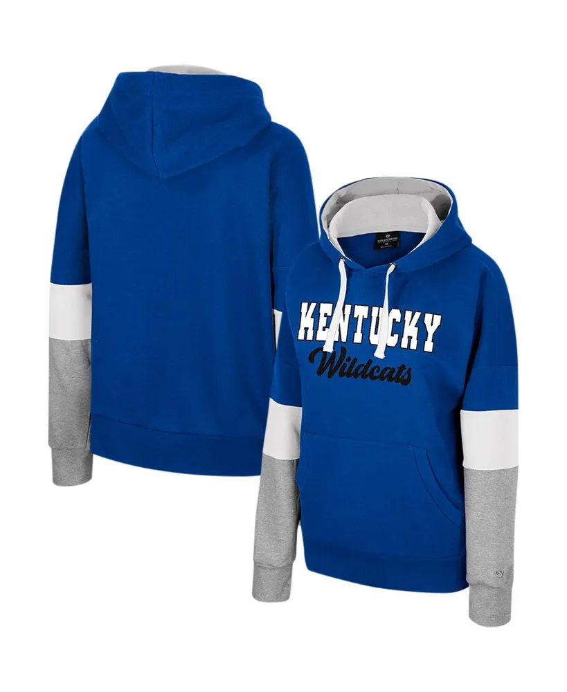 Women's Colosseum Royal Kentucky Wildcats Oversized Colorblock Pullover Hoodie