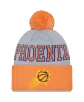 Men's New Era Orange, Gray Phoenix Suns Tip-Off Two-Tone Cuffed Knit Hat with Pom