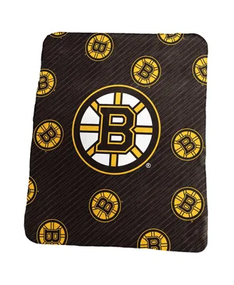 Boston Bruins 50" x 60" Repeating Logo Classic Plush Throw Blanket