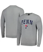 Men's Colosseum Heather Gray Pennsylvania Quakers Arch and Logo Pullover Sweatshirt