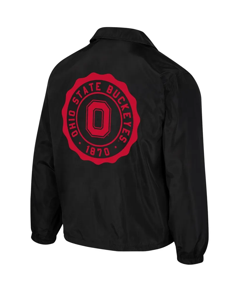 Men's and Women's The Wild Collective Black Ohio State Buckeyes Coaches Full-Snap Jacket
