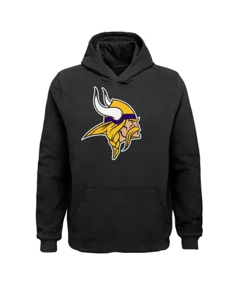 Big Boys Black Minnesota Vikings Team Logo Pullover Hoodie