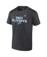 Men's Fanatics Heather Charcoal Detroit Lions 2023 Nfl Playoffs T-shirt