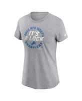 Women's Nike Gray Detroit Lions 2023 Nfc North Division Champions Locker Room Trophy Collection T-shirt