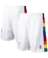 Men's Mitchell & Ness White Denver Nuggets Hardwood Classics Primary Logo Swingman Shorts