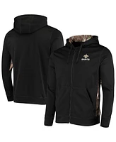 Men's Dunbrooke Black, Realtree Camo New Orleans Saints Decoy Tech Fleece Full-Zip Hoodie