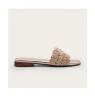 Kaanas Nash Gold Textured Band Slip-on Sandal