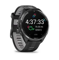 Garming Titanium Bezel Running Watch With Silicone Carbon Gray Strap Unisex Smart watch