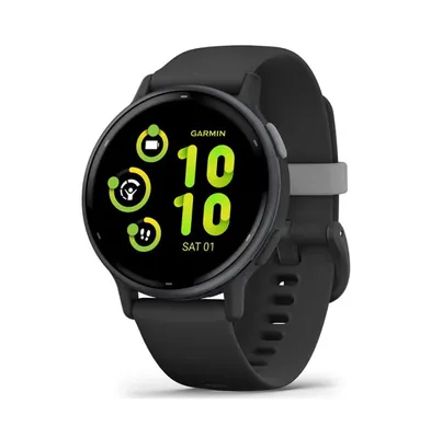 Garmin Fitness Unisex Smartwatch - Slate Silicone Strap