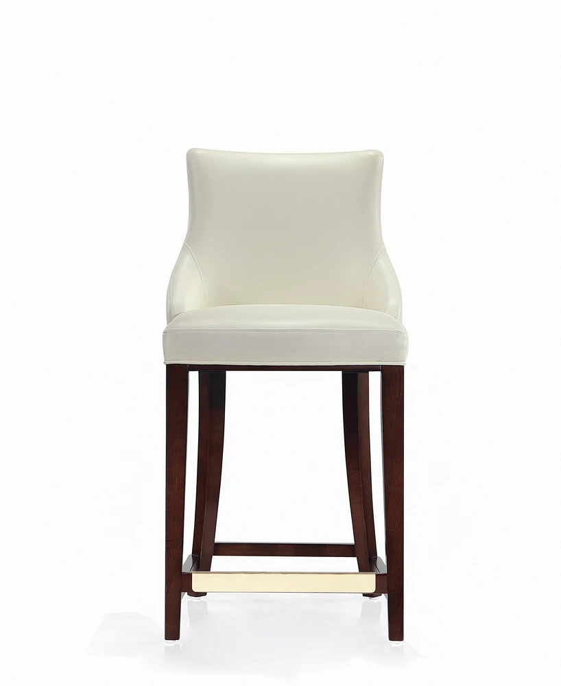Manhattan Comfort Shubert Leatherette Upholstered Beech Wood Counter Stool