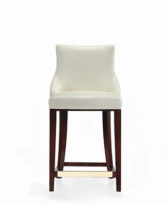 Manhattan Comfort Shubert Leatherette Upholstered Beech Wood Counter Stool