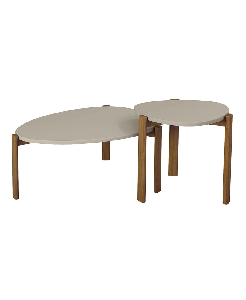 Manhattan Comfort Gales 2-Piece Mdf End Table And Coffee Set