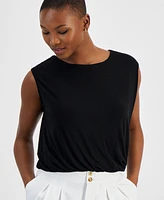 Bar Iii Petite Crewneck Twist Hem Top, Created for Macy's