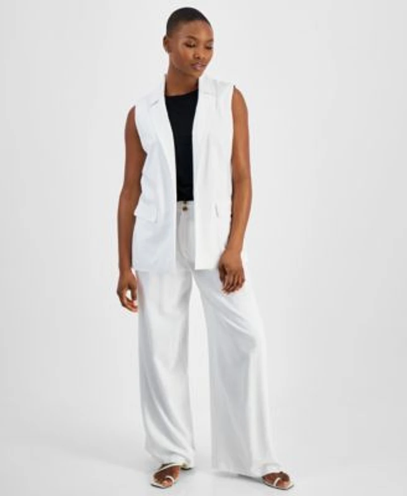 Bar Iii Petite Long Vest Wide Leg Pants