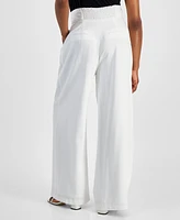 Bar Iii Petite High Rise Pleat-Front Wide Leg Pants, Created for Macy's