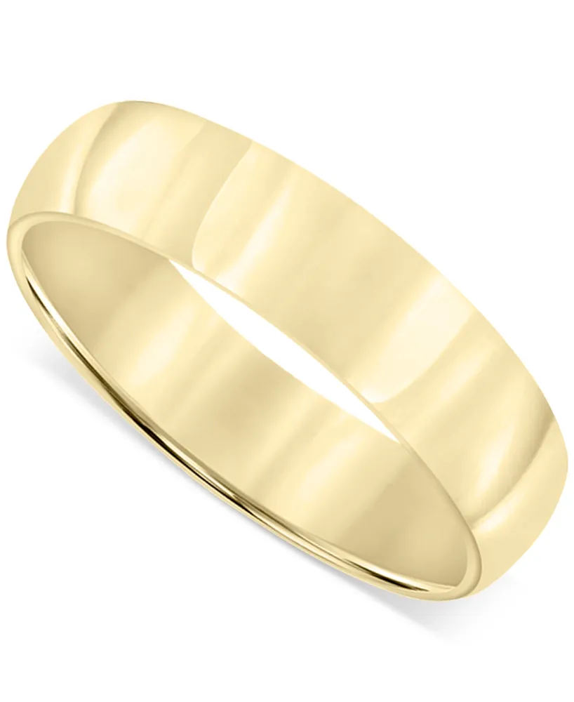 Men's Polished Wedding Band 18k Gold-Plated Sterling Silver (Also Silver)