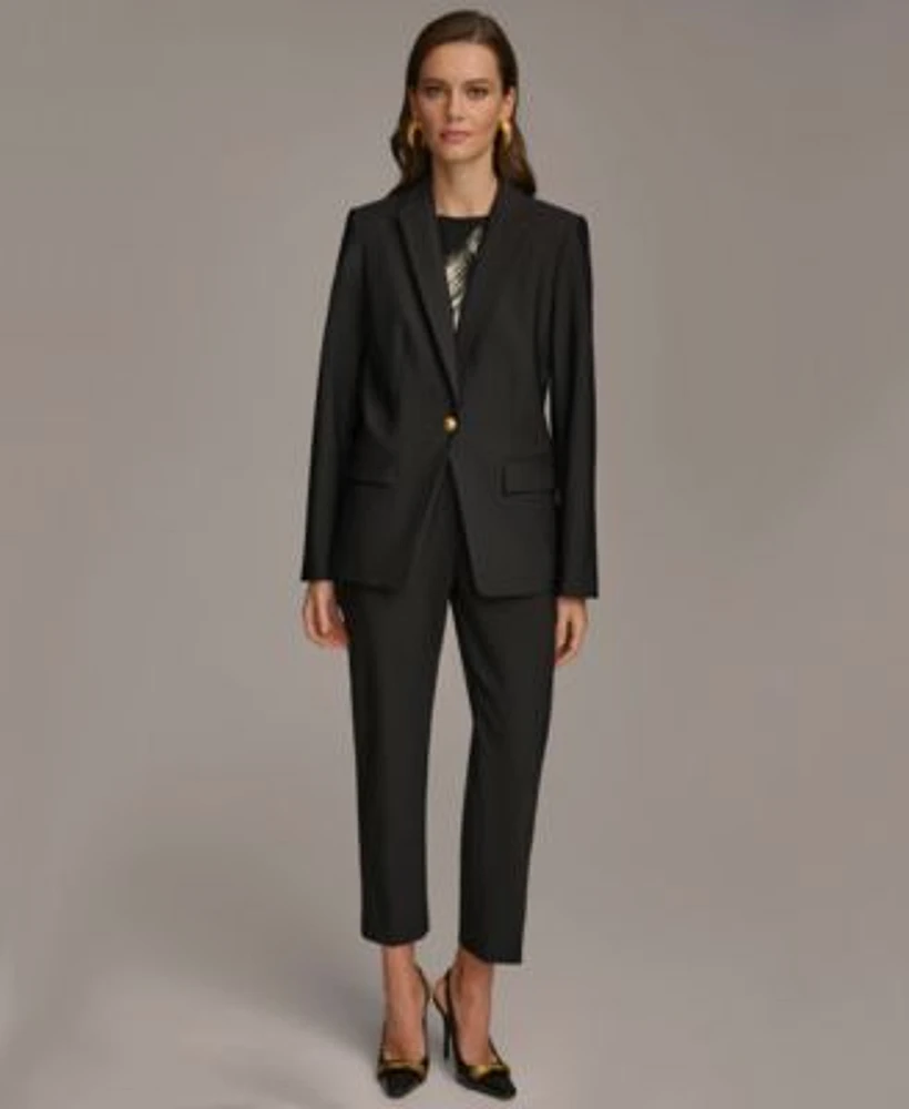 Donna Karan Womens One Button Blazer Ankle Pant