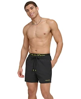 Calvin Klein Men's Logo Elastic Waist Modern Euro 5" Volley Swim Trunks