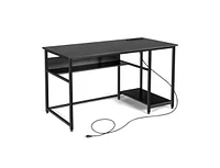 55 Inch Computer Desk with Power Outlets and Usb Ports for Home and Office