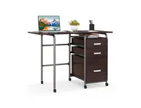 Folding Computer Laptop Desk Wheeled Home Office Furniture