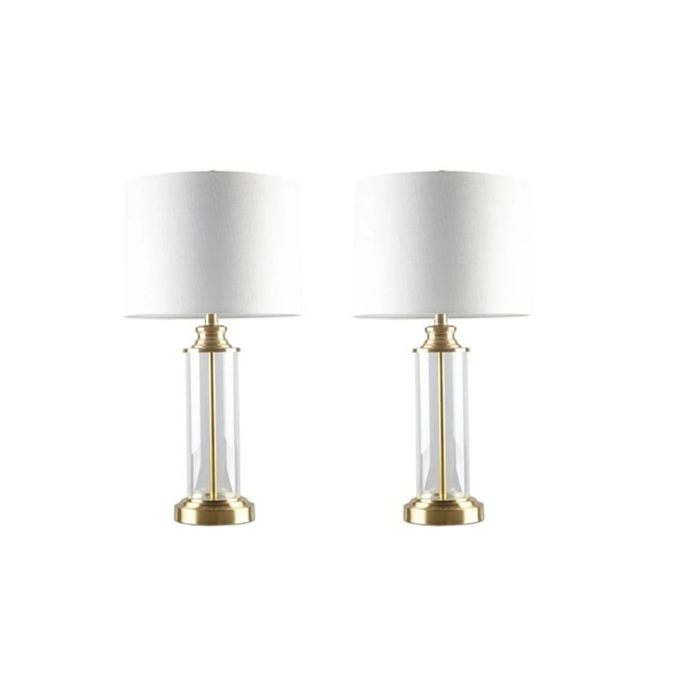 Home Outfitters Gold Table Lamp - Set of 2, Great for Bedroom, Living Room, Transitional