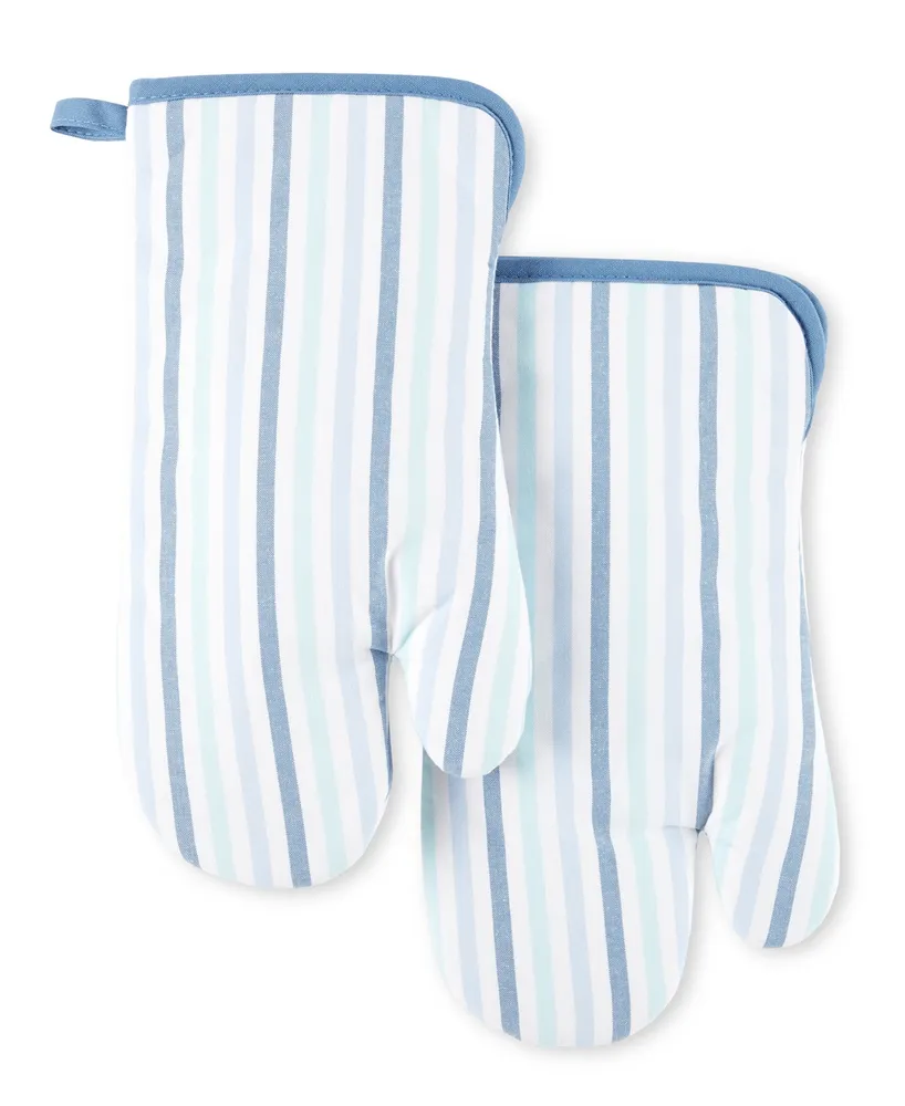 Martha Stewart Daisy Stripe Oven Mitt 7" x 13" 2 Pk