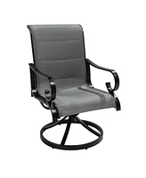 Mondawe 5-Piece Aluminum Outdoor Patio Dining Set with Swivel Armchair, Gray
