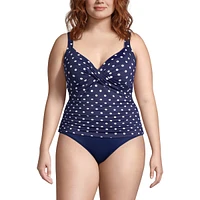 Lands' End Plus Dd-Cup V-Neck Wrap Underwire Tankini Swimsuit Top