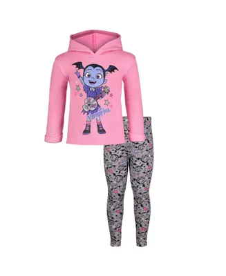 Disney Vampirina Girls Pullover Fleece Hoodie and Leggings Outfit Set Toddler Child
