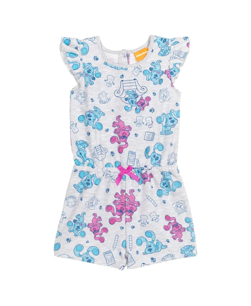 Blue's Clues & You! Girls Sleeveless Romper Light Gray