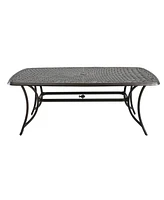 Mondawe 7-Piece Aluminum Outdoor Patio Dining Set with Swivel Armchair & Cushion, Beige