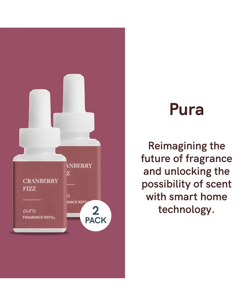 Pura Cranberry Fizz - Smart Home Air Diffuser Fragrance - Smart Home Scent Refill - Up to 120-Hours of Premium Fragrance per Refill