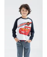 Disney Pixar Cars Lightning McQueen Boys Toddler/child T-Shirt and Jogger French Terry Pants White / Gray