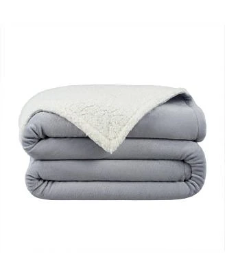 Arkwright Home Host Home Plush Sherpa Throw Versatile 2 Sided Throw Blanket 200gsm Plush Mink Velvet Face 250gsm Plush Sherpa Reverse 4 Color Options Full Queen 90x90