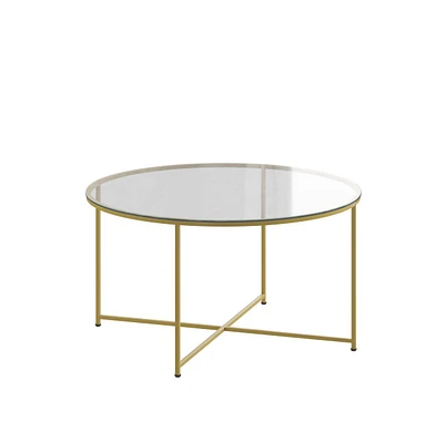 Fairdale Coffee Table With Round Cross Brace Frame