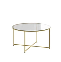 Fairdale Coffee Table With Round Cross Brace Frame