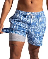 Chubbies Men's The Thigh-Naples Quick-Dry 5-1/2" Swim Trunks with Boxer Brief Liner