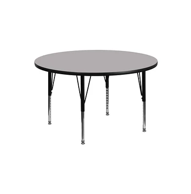 Emma+Oliver 42" Round Laminate Adjustable Preschool Activity Table